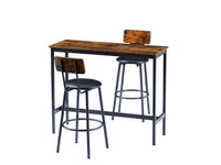 Rustic Pub Table Set with 2 Bar Stools Furnistra USA