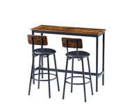 Rustic Pub Table Set with 2 Bar Stools Furnistra USA