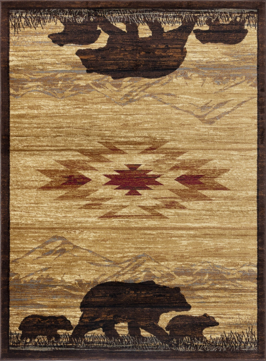 Rustic Southwest Bear Cabin Rug USA