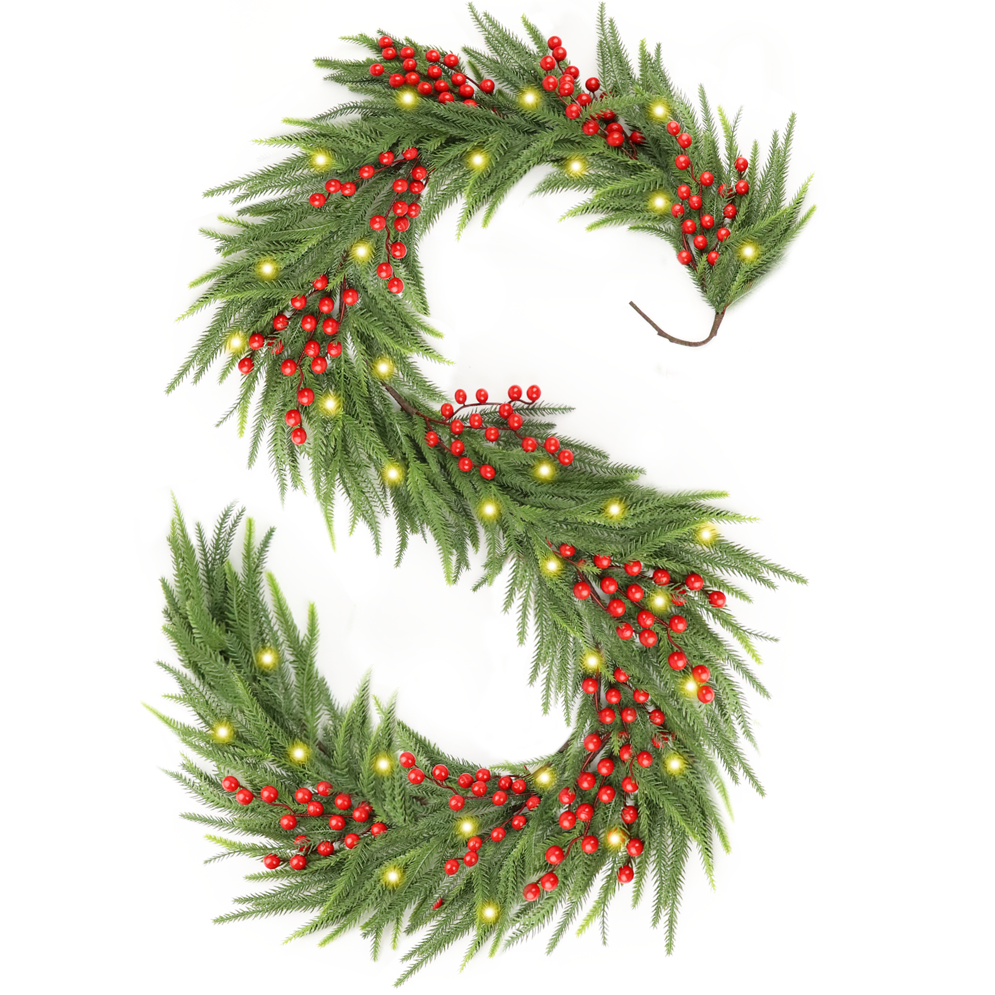 Seasonal Pine Garland Letter S - Festive Christmas Decor USA