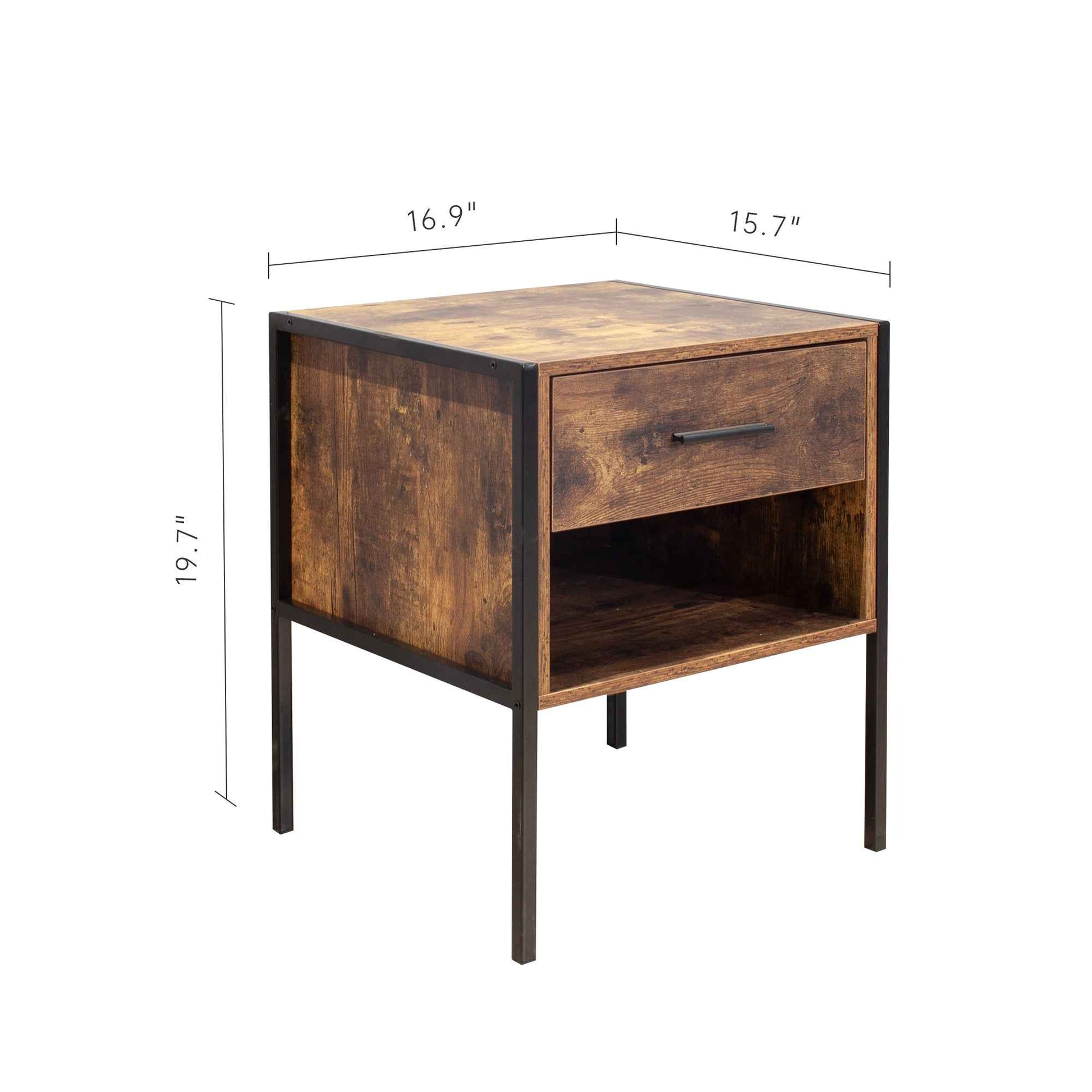 Set of 2 Rustic Industrial Nightstands by Furnistra