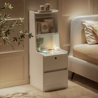 Sophisticated Bedside Storage Cabinet with Charging Station