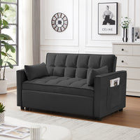 Sophisticated Convertible Dark Gray Velvet Sofa Bed USA