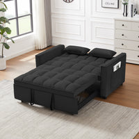 Sophisticated Convertible Dark Gray Velvet Sofa Bed USA