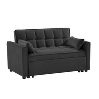 Sophisticated Convertible Dark Gray Velvet Sofa Bed USA