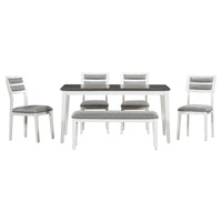 Sophisticated Farmhouse 7-Piece Dining Set with Table and Upholstered Chairs USA