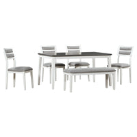 Sophisticated Farmhouse 7-Piece Dining Set with Table and Upholstered Chairs USA