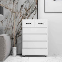 Sophisticated White Six-Drawer Bedroom Dresser