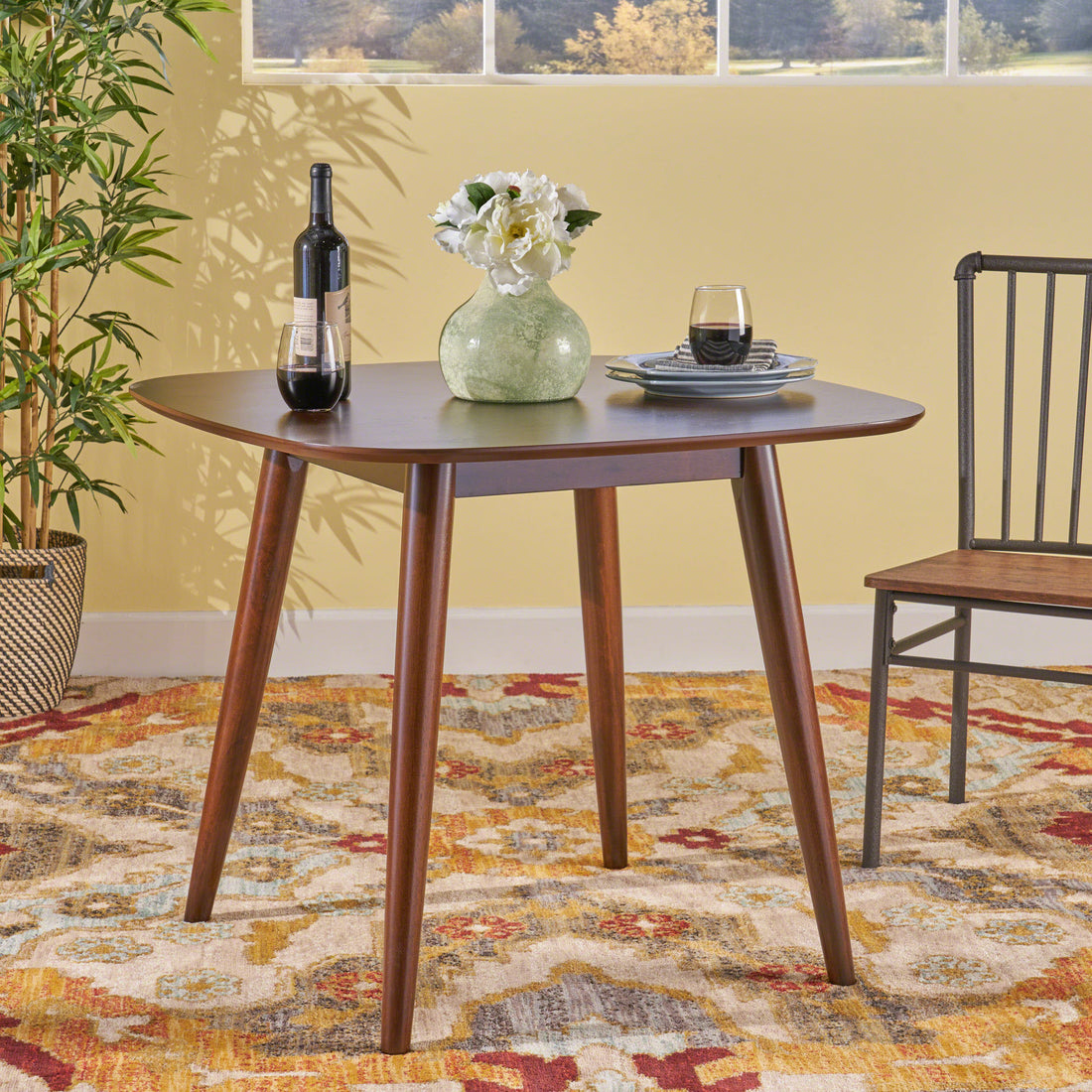 Square Dining Table with Wooden Trestle Base USA