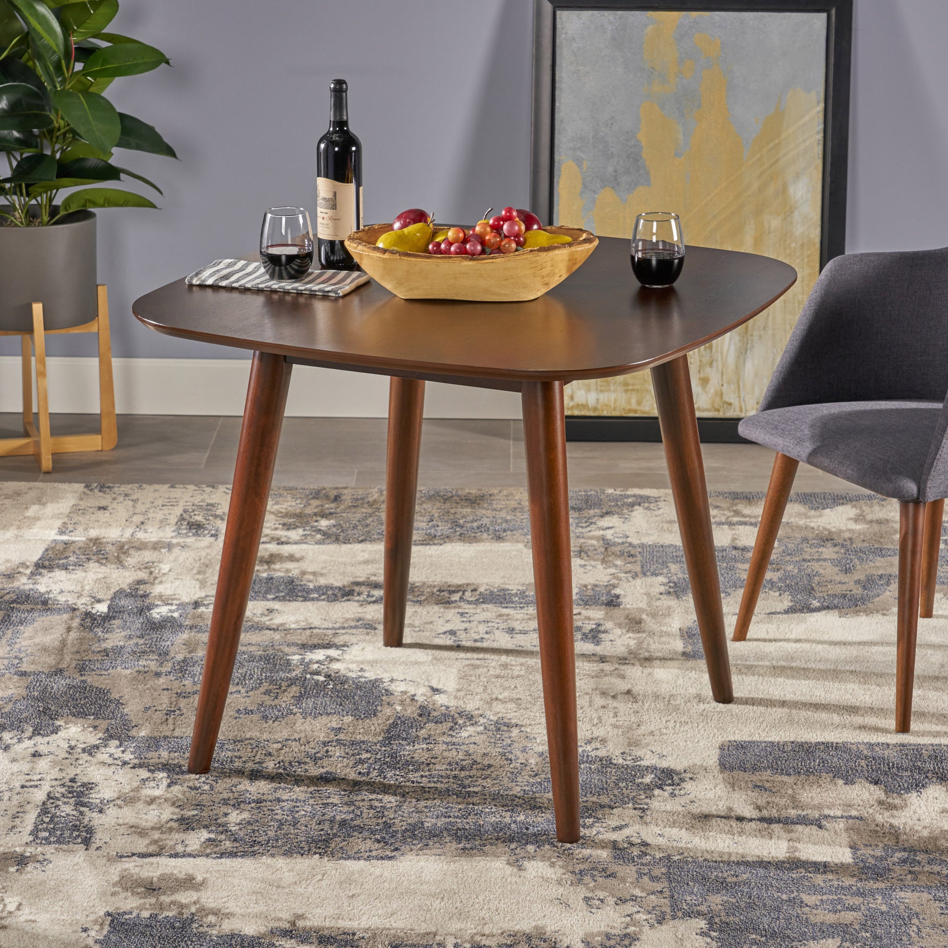 Square Dining Table with Wooden Trestle Base USA