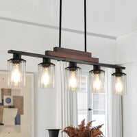 Stunning 37 Farmhouse Industrial 5-Light Pendant Chandelier USA