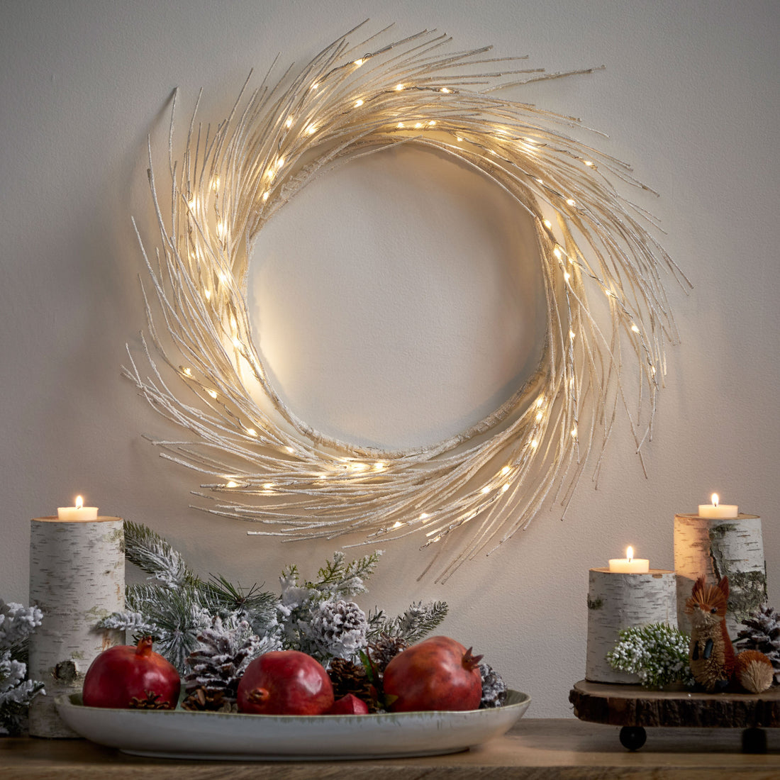 Stunning Illuminated Christmas Wreath with LED Lights USA