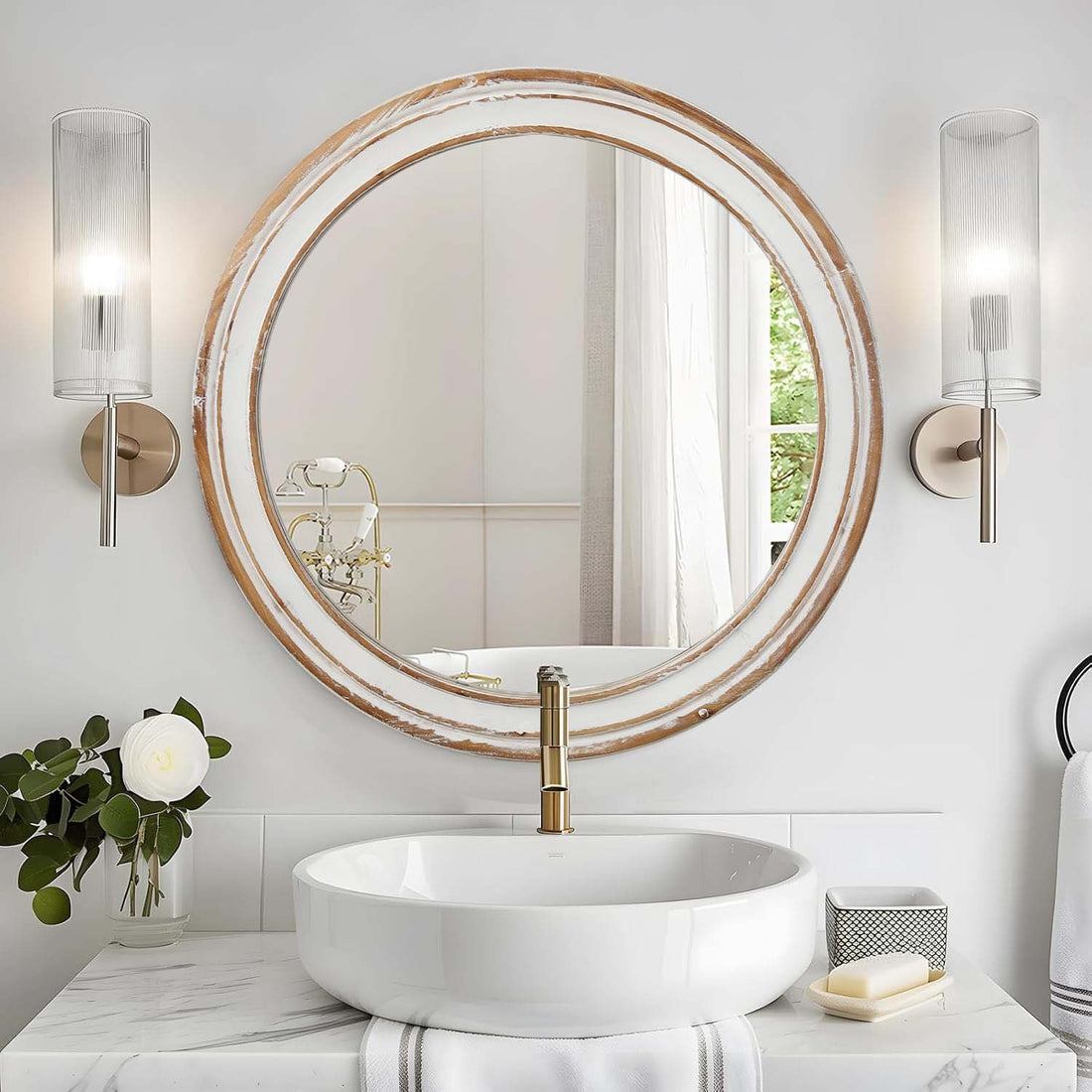 Stunning Oval Wall Mirror with Brushed Nickel Accents USA