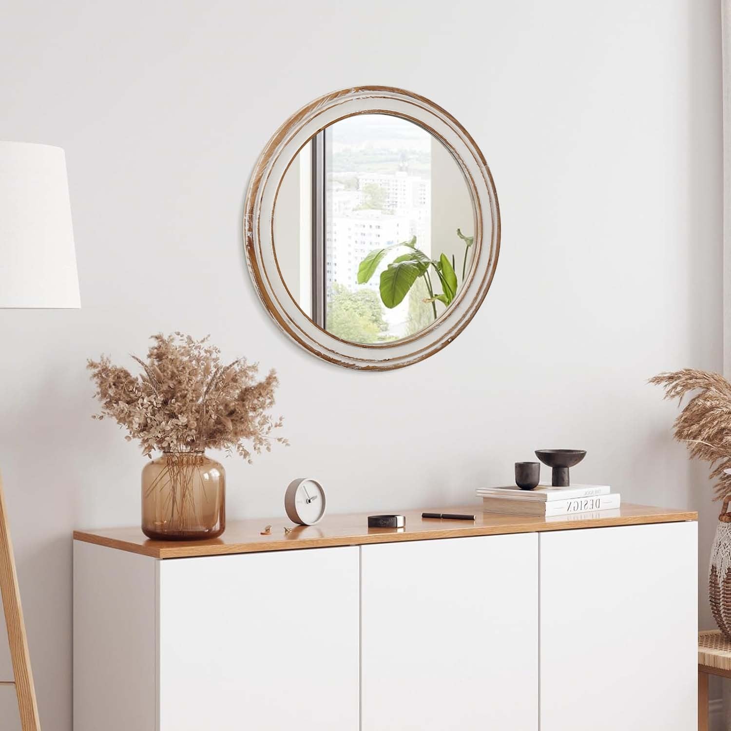 Stunning Oval Wall Mirror with Brushed Nickel Accents USA