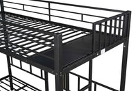 Sturdy Metal Triple Twin Bunk Bed - Easily Separates into 3 Individual Beds- USA