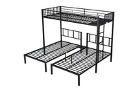 Sturdy Metal Triple Twin Bunk Bed - Easily Separates into 3 Individual Beds- USA