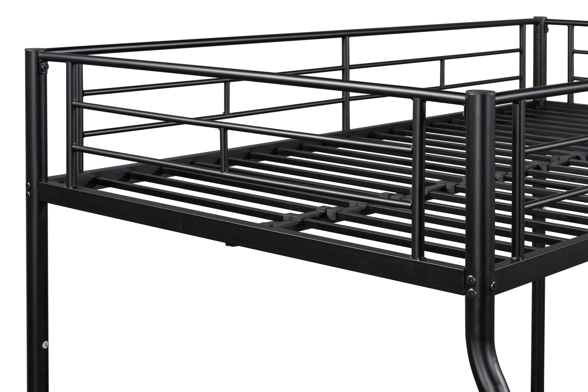 Sturdy Metal Twin over Full Bunk Bed with Guardrail- USA