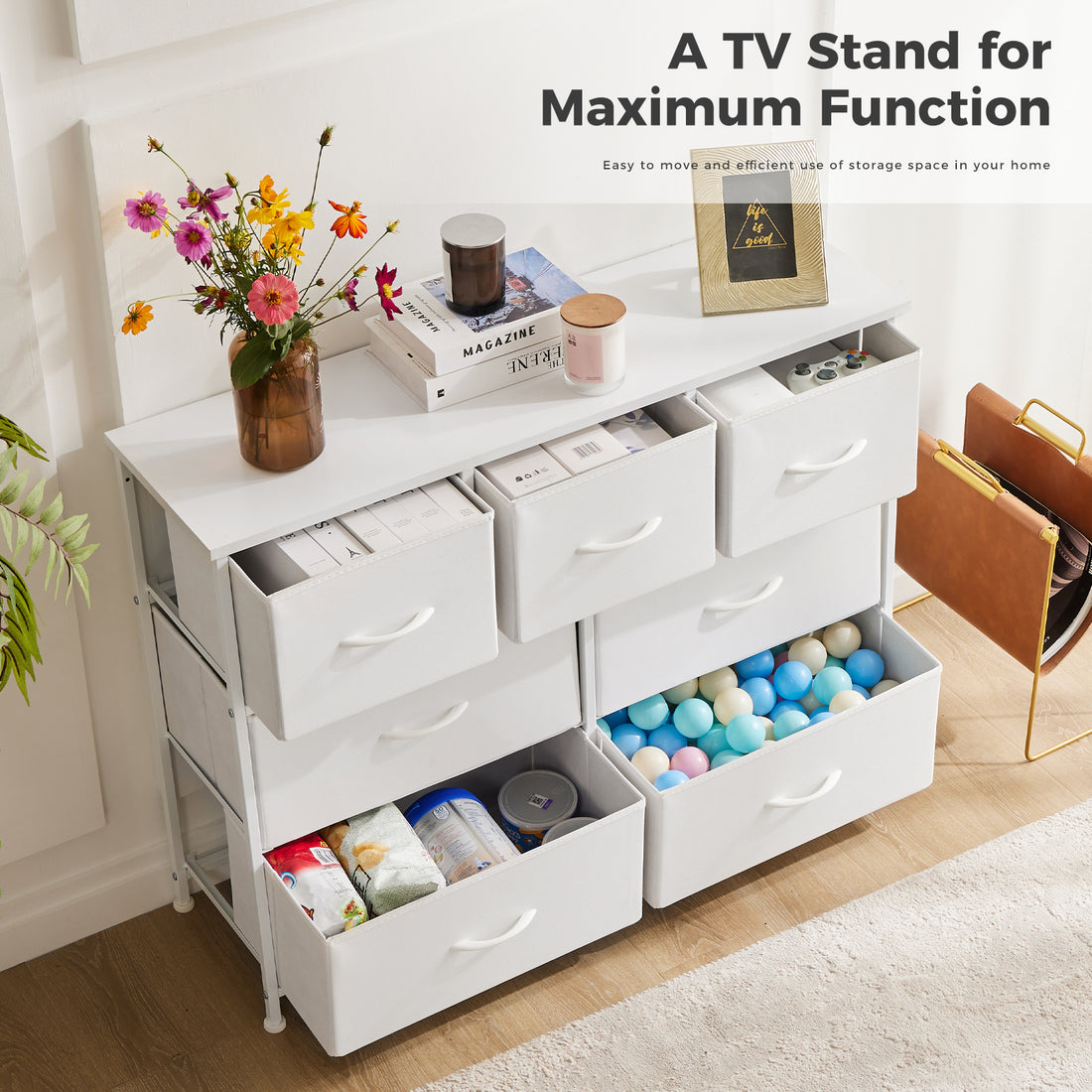 Stylish 7-Drawer Dresser in White Finish USA