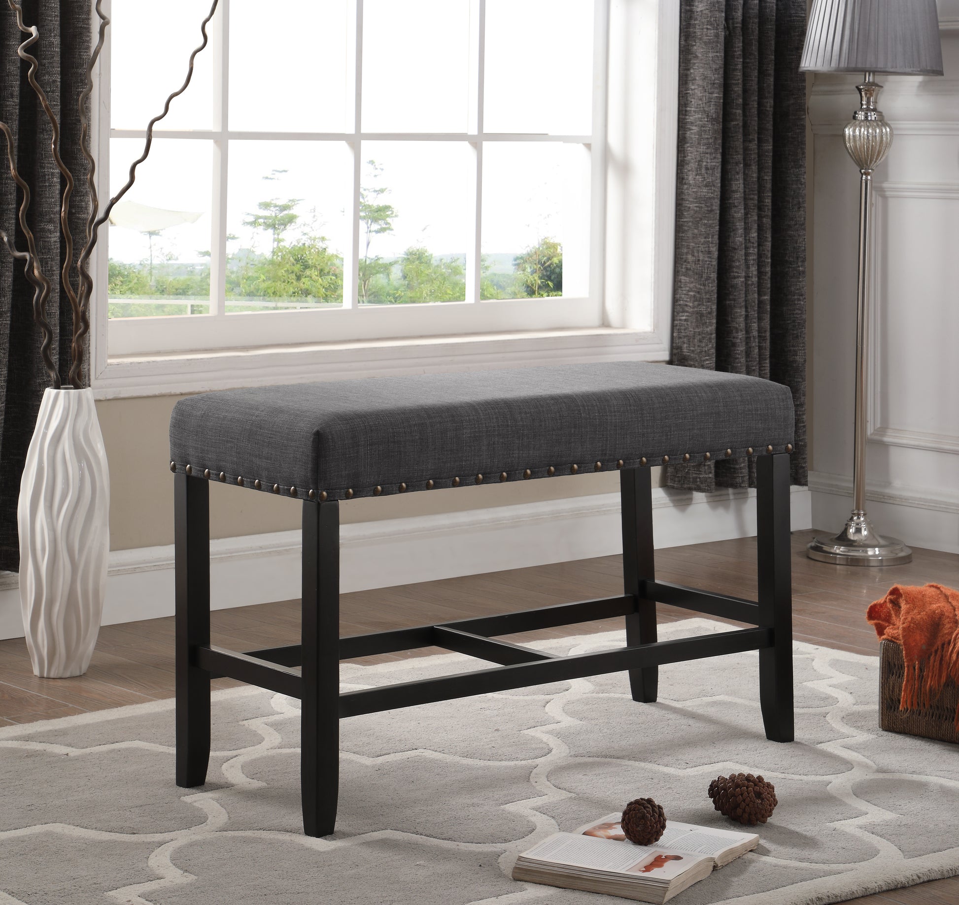 Stylish Furnistra Fabric Upholstered Dining Bench USA