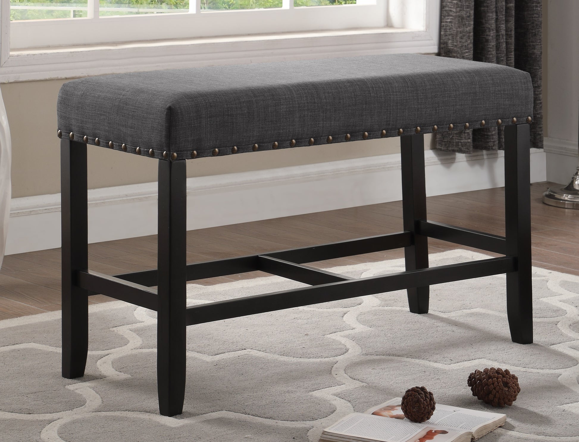 Stylish Furnistra Fabric Upholstered Dining Bench USA