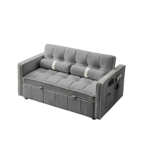 Stylish Modern 55.5 Convertible Sofa Bed with Storage Ottomans USA