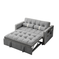 Stylish Modern 55.5 Convertible Sofa Bed with Storage Ottomans USA