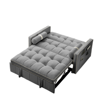 Stylish Modern 55.5 Convertible Sofa Bed with Storage Ottomans USA