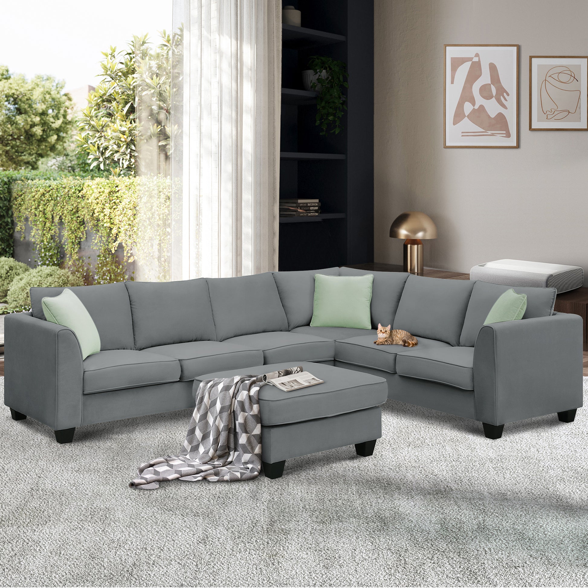 Stylish Modern Living Room Set with Sectional Sofa USA