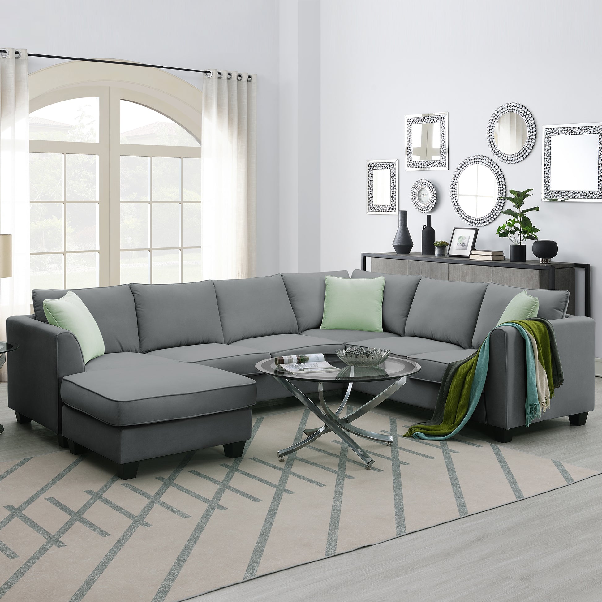 Stylish Modern Living Room Set with Sectional Sofa USA