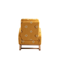 Stylish Mustard Yellow Upholstered Rocking Armchair USA