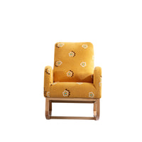 Stylish Mustard Yellow Upholstered Rocking Armchair USA