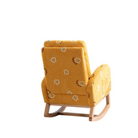 Stylish Mustard Yellow Upholstered Rocking Armchair USA