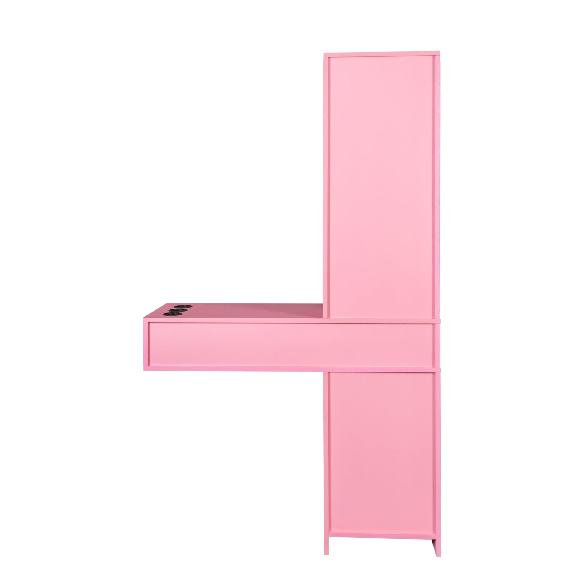 Stylish Pink Modern Vanity Desk with Shelving Unit USA