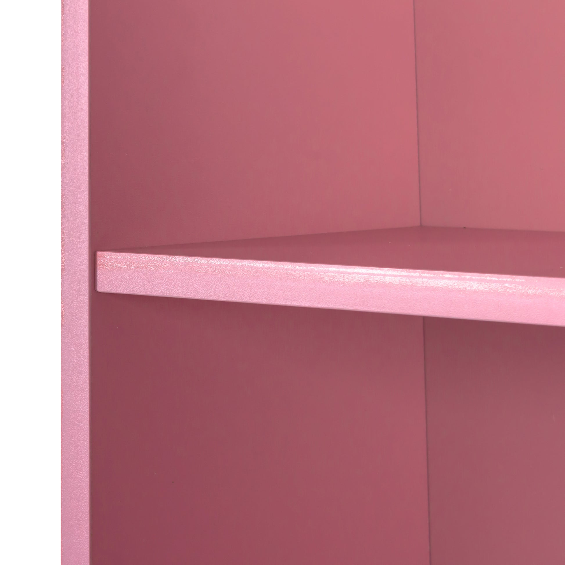 Stylish Pink Modern Vanity Desk with Shelving Unit USA