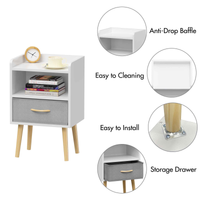 Stylish Retro 2-Drawer Storage Cabinet with Open Shelves