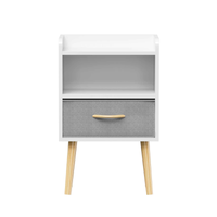 Stylish Retro 2-Drawer Storage Cabinet with Open Shelves