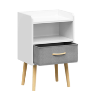 Stylish Retro 2-Drawer Storage Cabinet with Open Shelves