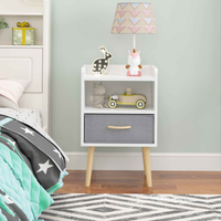 Stylish Retro 2-Drawer Storage Cabinet with Open Shelves