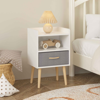 Stylish Retro 2-Drawer Storage Cabinet with Open Shelves