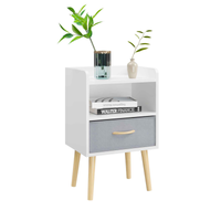 Stylish Retro 2-Drawer Storage Cabinet with Open Shelves