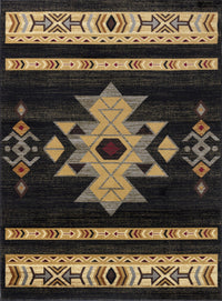 Stylish Southwest Accent Rug - 2 x 3 Black Woven Tribal Decor USA