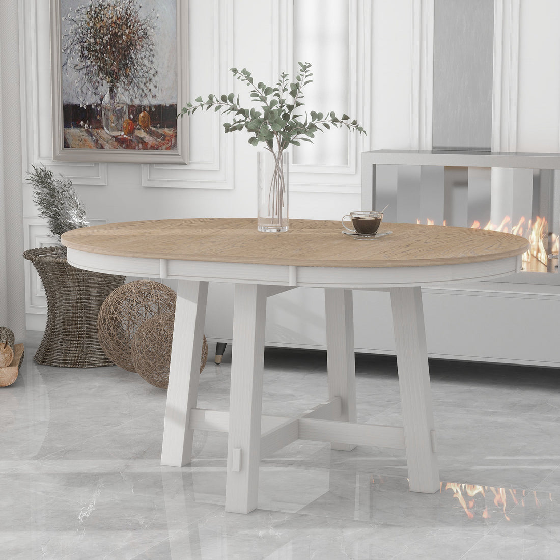 Timeless Farmhouse Extendable Dining Table with Leaf USA