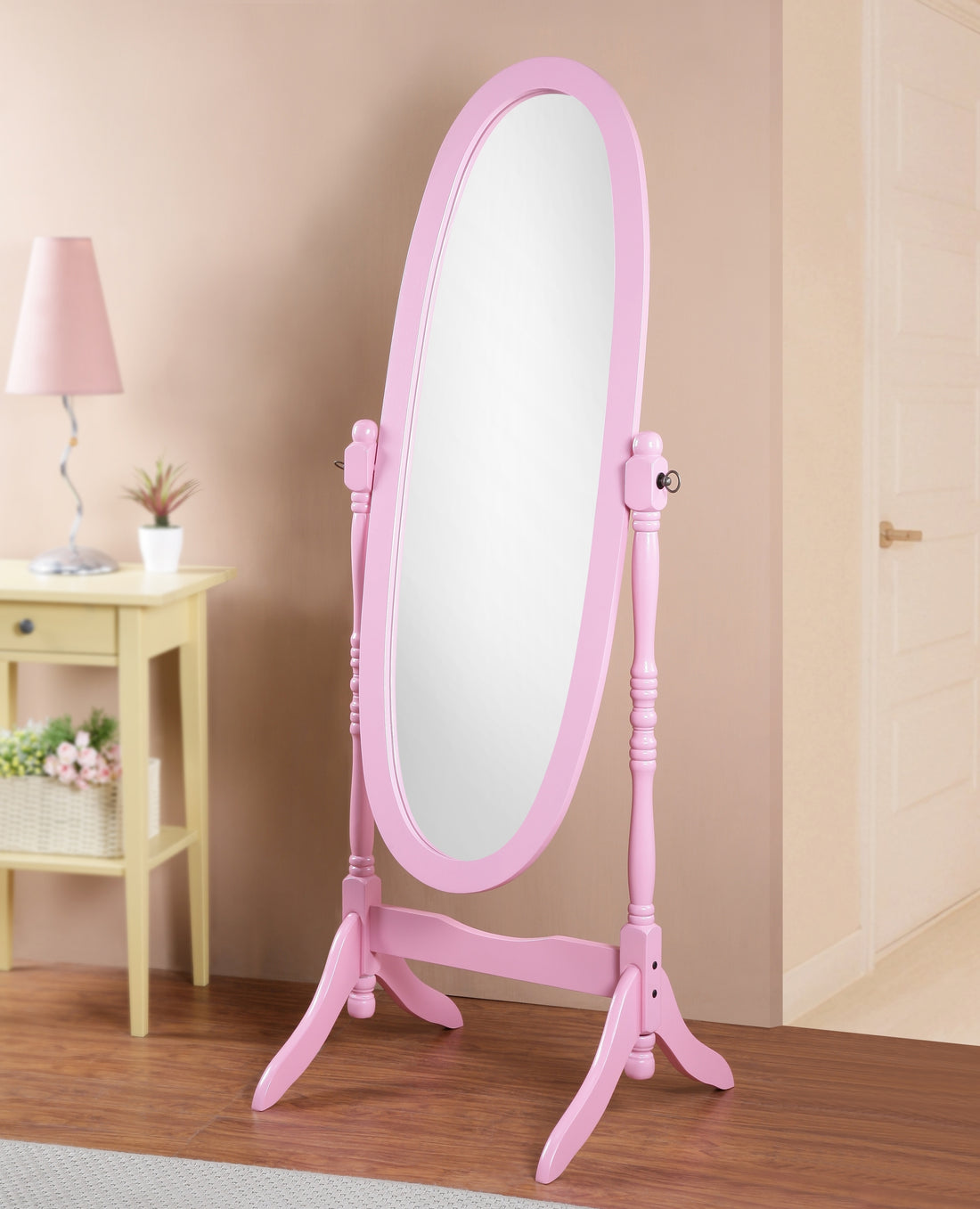 Traditional Queen Anna Style Pink Cheval Mirror for Elegant Bedrooms USA