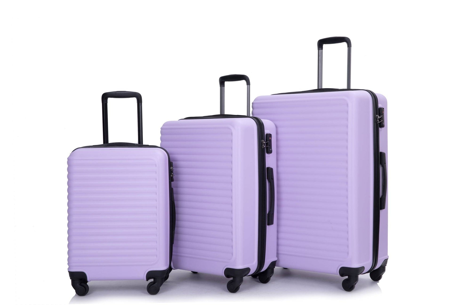 Trendy Lightweight 3-Piece Lavender Luggage Set with Spinner Wheels USA