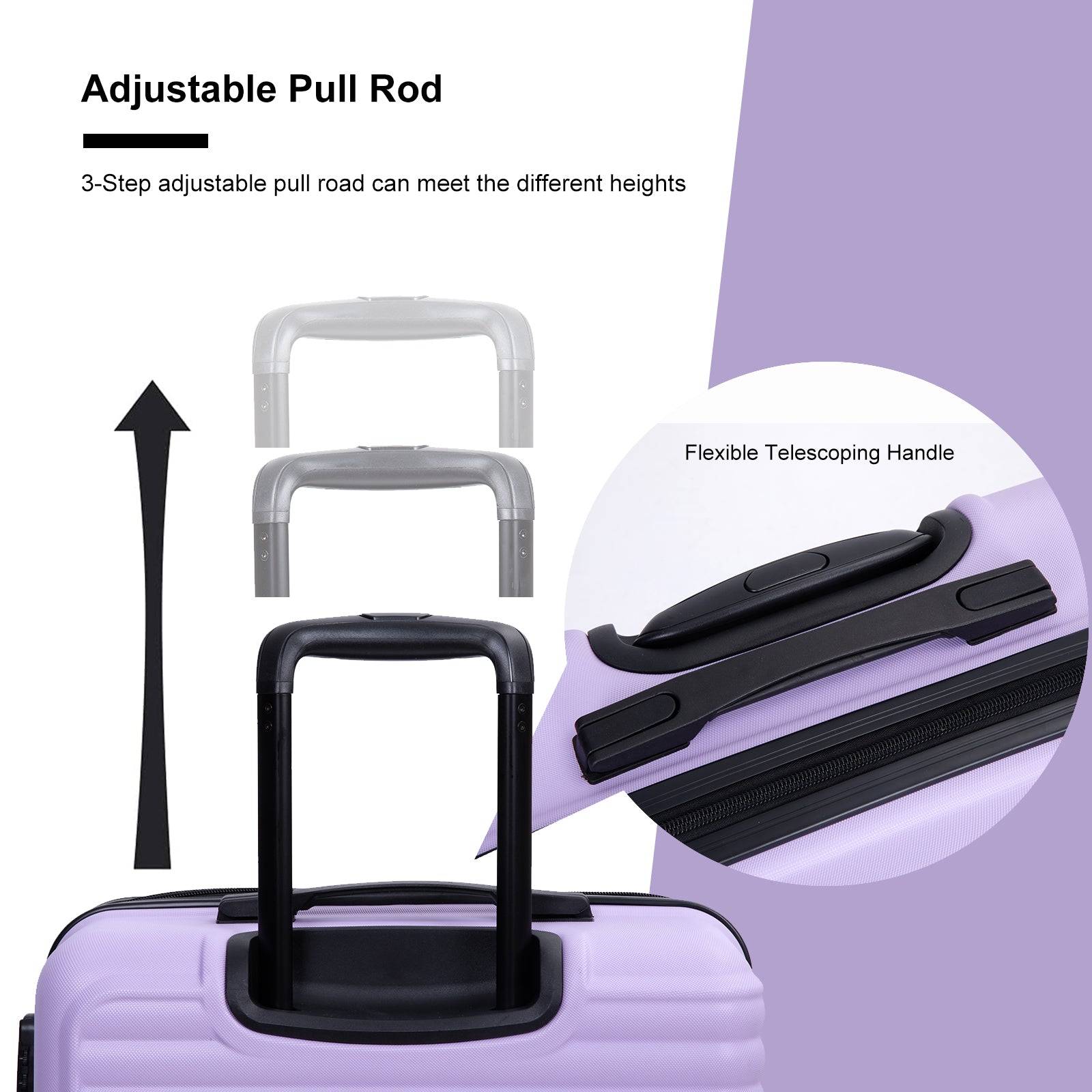 Trendy Lightweight 3-Piece Lavender Luggage Set with Spinner Wheels USA