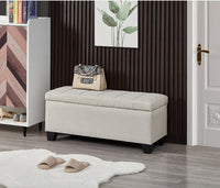 Upholstered Storage Bench with Tufted Accents for Living Room USA