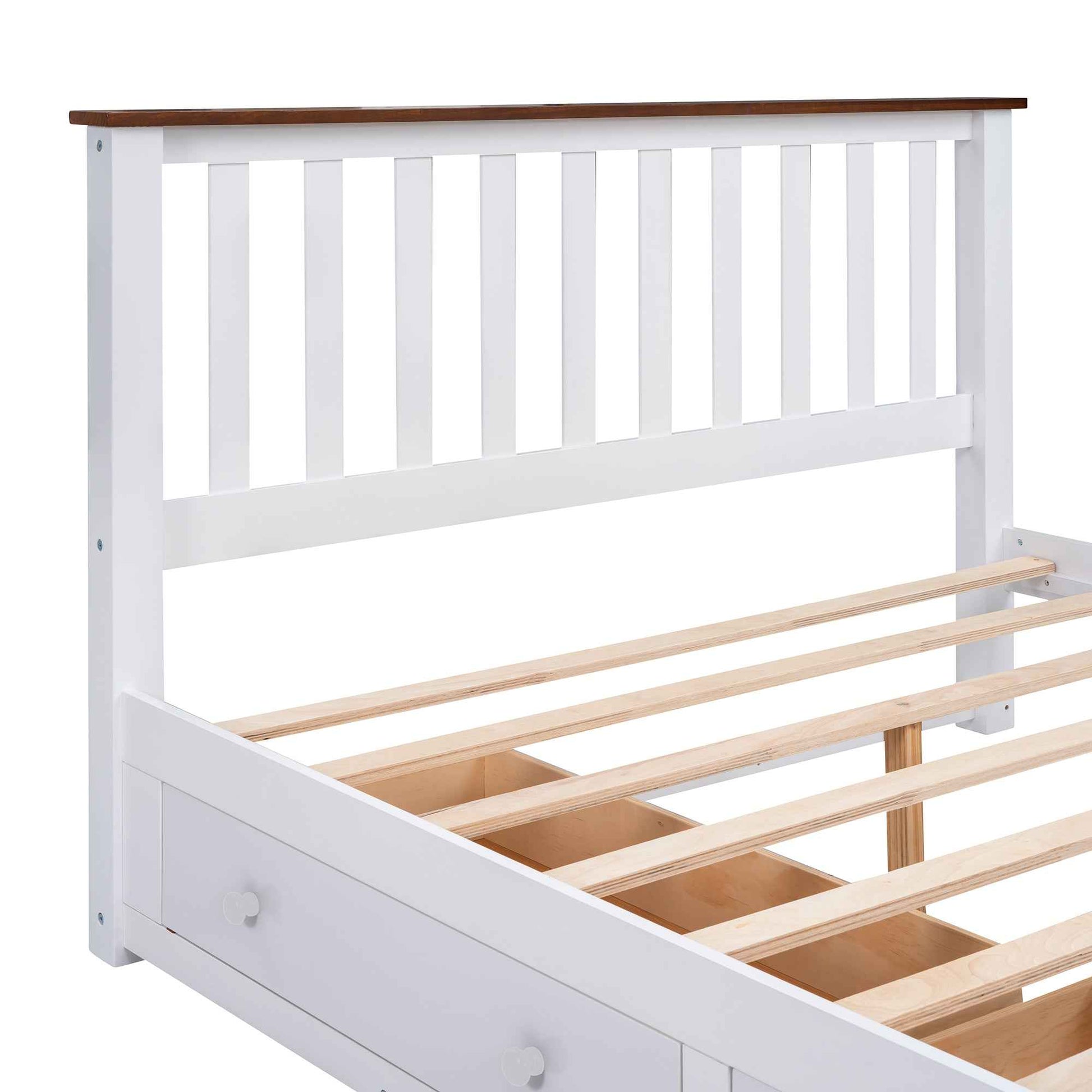 Classic Wood Twin Size Daybed with Trundle, White