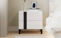 Elegant Modern White Bedroom Set with Queen Bed and Nightstands