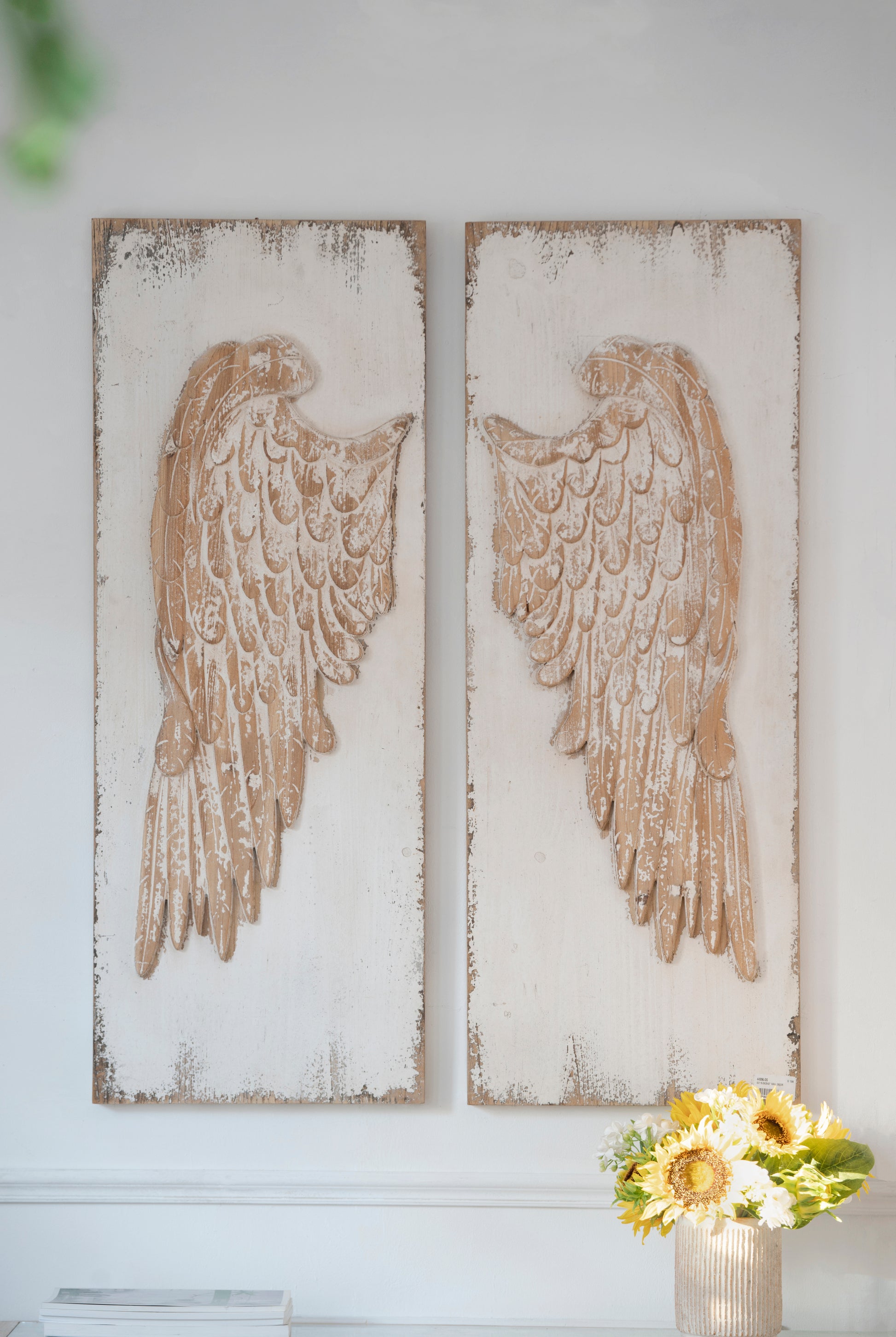 Rustic Wooden Angel Wings Wall Decor, 42 x 15.5 Inches