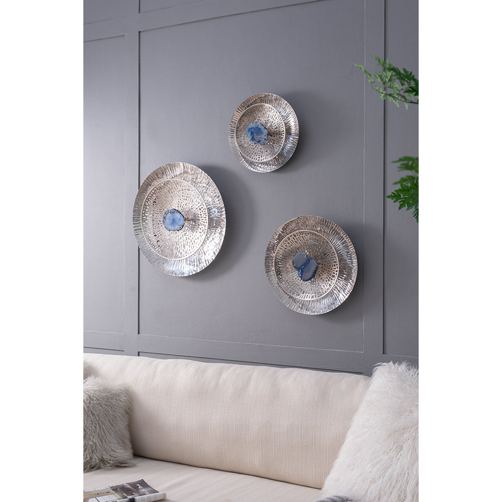 Silver Metallic Artistic Wall Décor - Set of 3 Discs